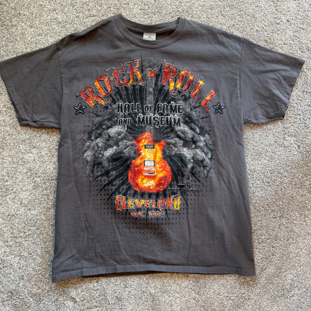 Rock and Roll Hall of Fame Cleveland Inductees T-Shirt Gray Mens Large 2013